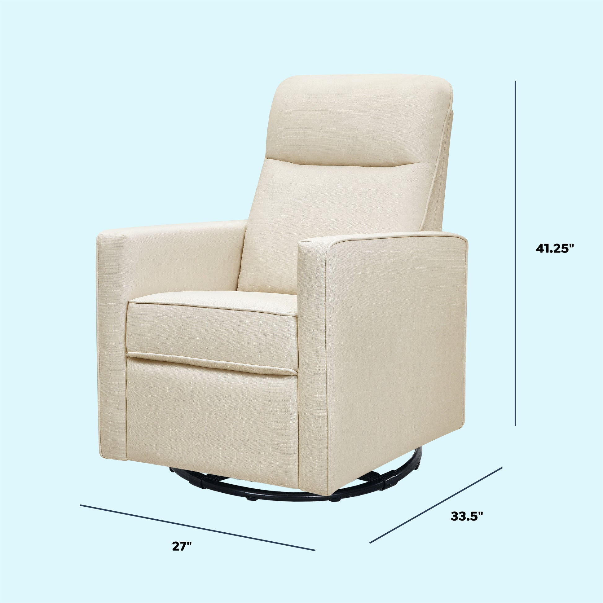 M19787NO,DaVinci,Gabby Pillowback Swivel Glider in Natural Oat