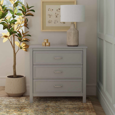 M12823G,DaVinci,Charlie 3-Drawer Dresser in Grey