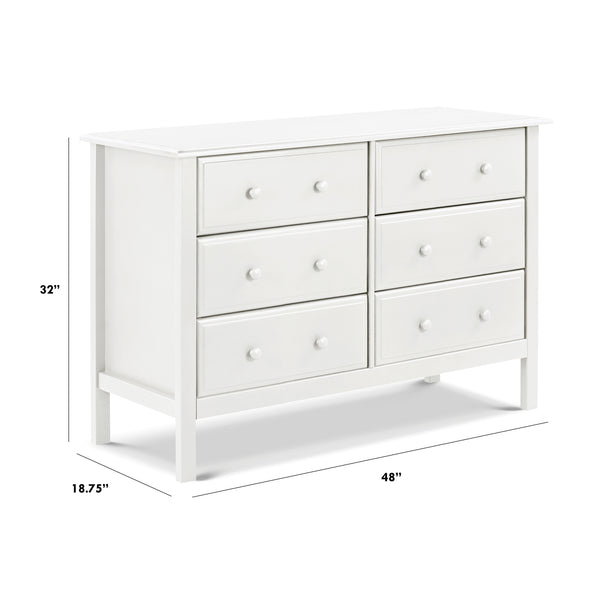 M5966W,Jayden 6-Drawer Double Wide Dresser in White Finish