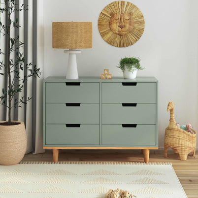 W4926LSHY,DaVinci,Marley 6-Drawer Double Dresser in Light Sage & Honey