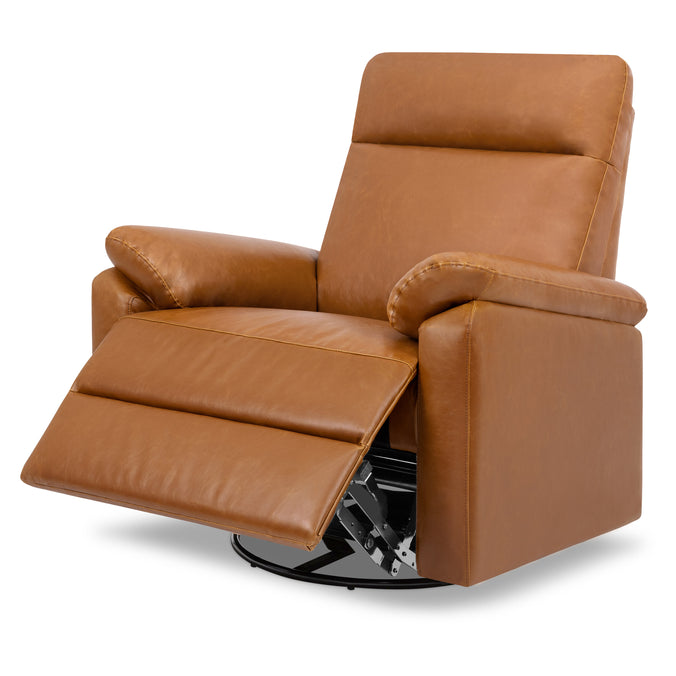 M24387VTL,DaVinci,Suzy Swivel Recliner in Vegan Tan Leather