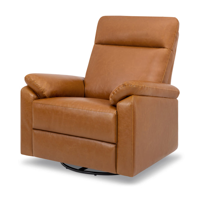 M24387VTL,DaVinci,Suzy Swivel Recliner in Vegan Tan Leather