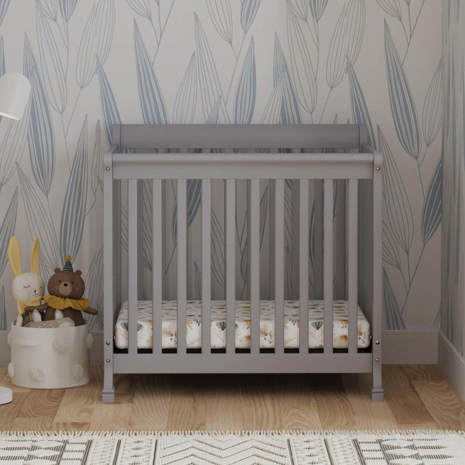 M5598G,DaVinci,Kalani 4-in-1 Convertible Mini Crib in Grey Finish