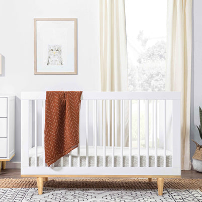 W4901WN,DaVinci,Marley 3-in-1 Convertible Crib in White Finish and Natural Legs