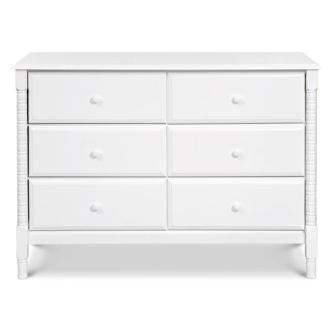 M7326W,DaVinci,Jenny Lind Spindle 6-Drawer Dresser in White