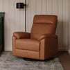 M24387VTL,DaVinci,Suzy Swivel Recliner in Vegan Tan Leather