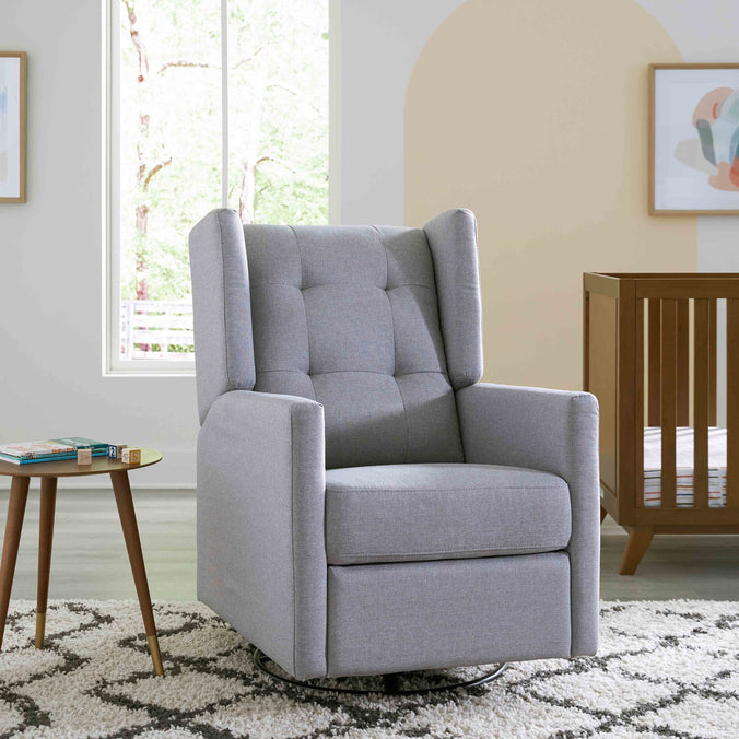 M21287MIG,DaVinci,Maddox Recliner and Swivel Glider in Misty Grey