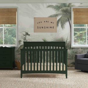 M9301FRGR,DaVinci,Grove 4-in-1 Convertible Crib in Forest Green