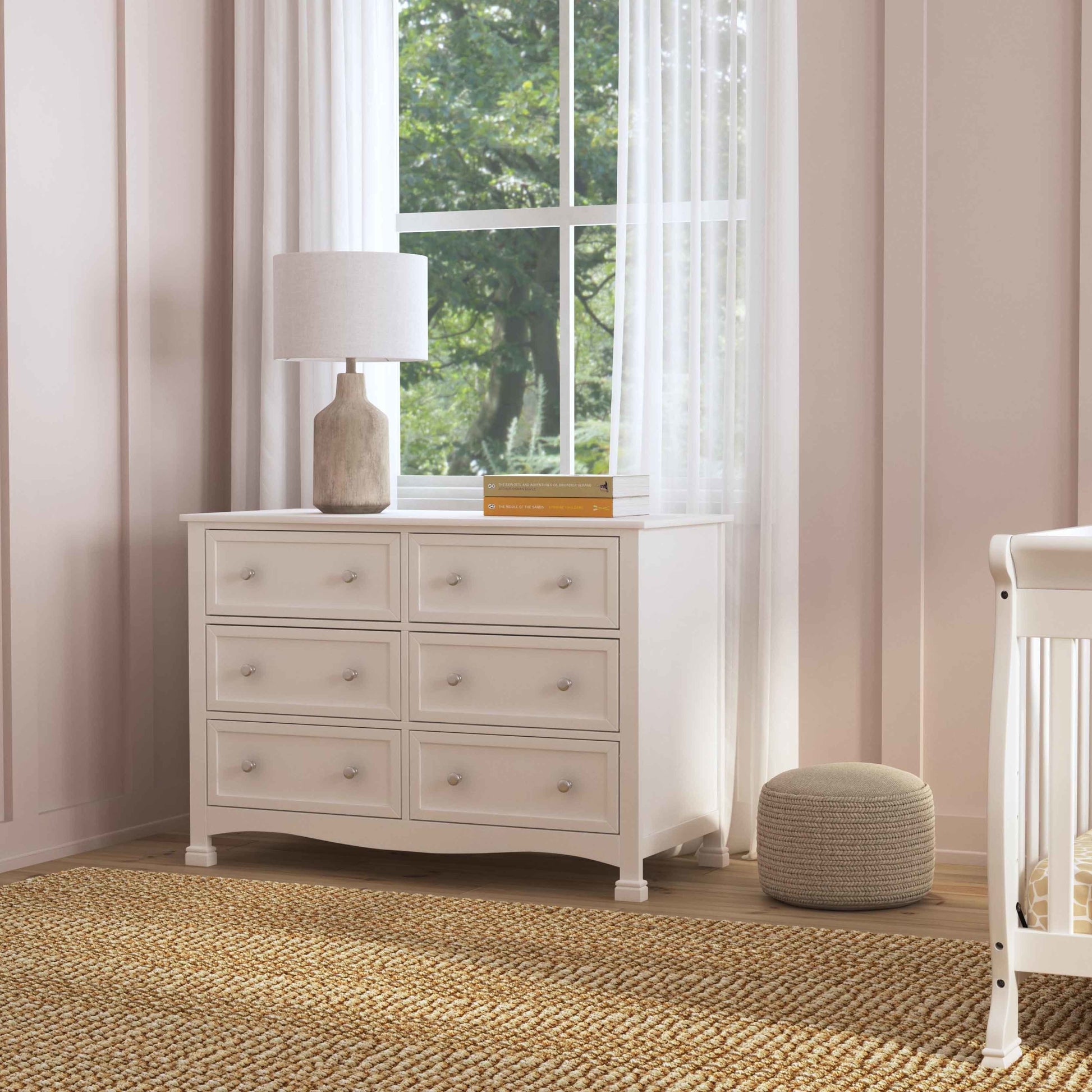 M5529W,DaVinci,Kalani 6-Drawer Double Wide Dresser in White Finish