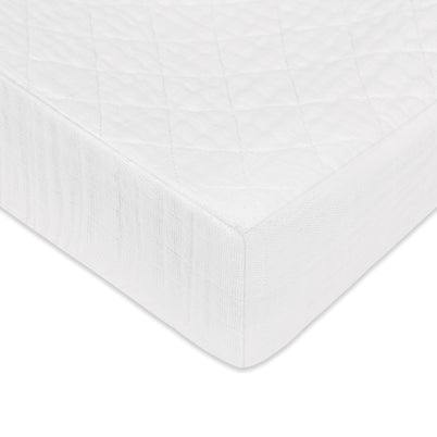 T29437,Babyletto,Plain White Quilted Muslin Changing Pad Cover in GOTS Certified Organic Cotton