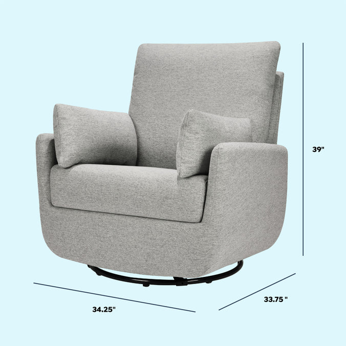 M24587FTG,DaVinci,Juno Swivel Glider in Frost Grey