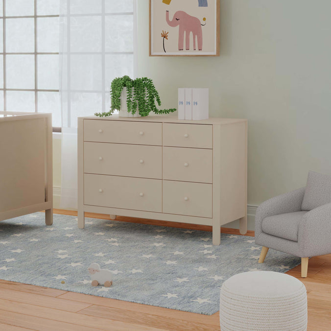 F30326TPENX,Carter's,Marisol 6-Drawer Dresser in Taupe/Washed Natural