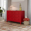 M27826TRD,DaVinci,Sammy Scallop 6-Drawer Dresser in Strawberry Red