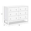 M27826W,Sammy Scallop 6-Drawer Dresser in White