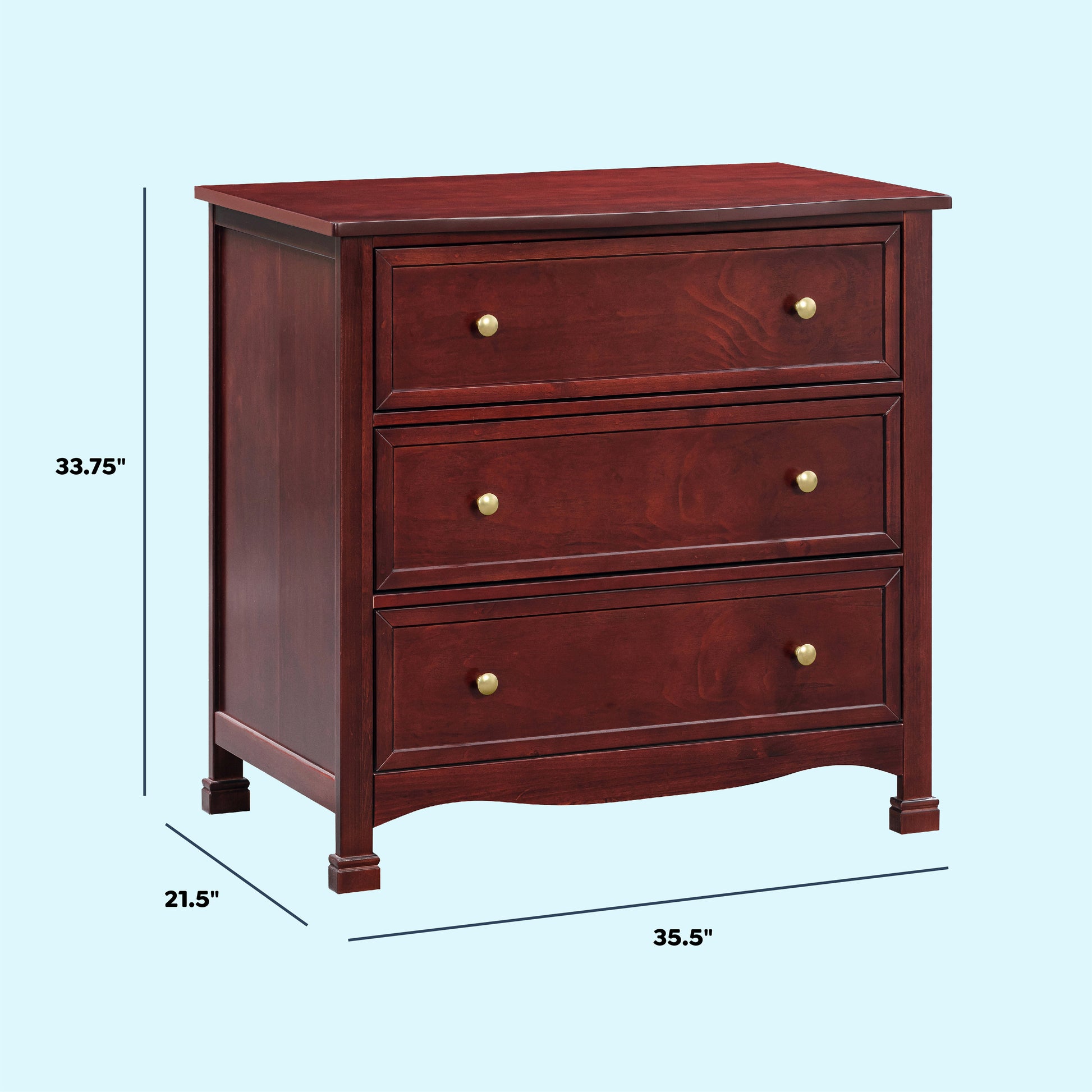 M5523C,DaVinci,Kalani 3-Drawer Dresser in Rich Cherry