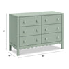 M27826LS,Sammy Scallop 6-Drawer Dresser in Light Sage