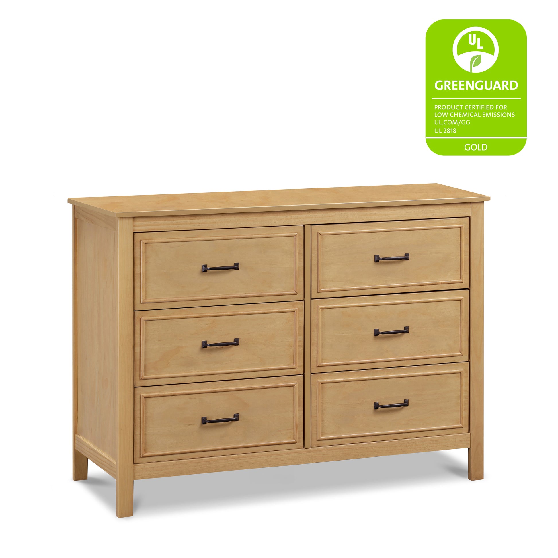 M12826HY,DaVinci,Charlie 6-Drawer Double Dresser in Honey