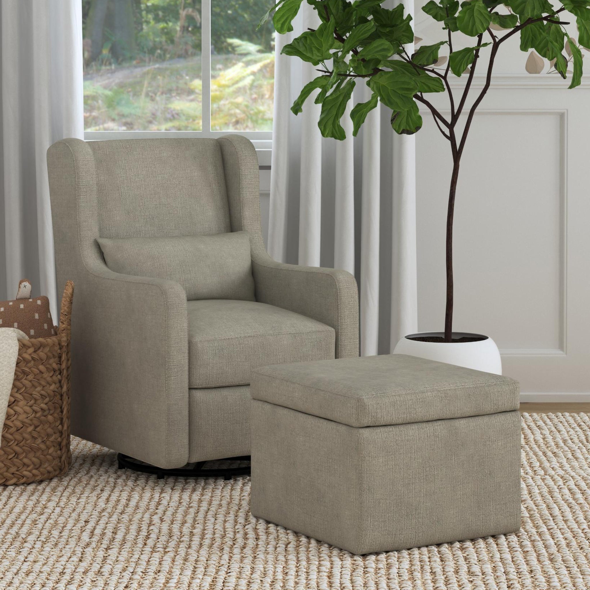 Adrian Swivel Glider with Storage Ottoman DaVinci Baby