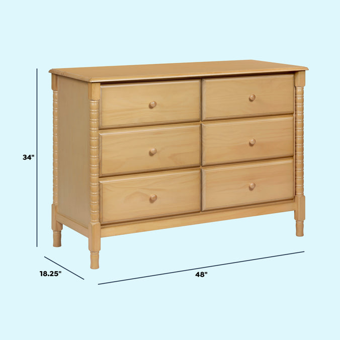 M7326HY,DaVinci,Jenny Lind Spindle 6-Drawer Dresser in Honey