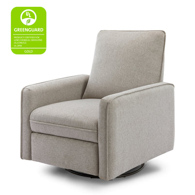 M19387PGEW,DaVinci,Penny Swivel Recliner in Performance Grey Eco-Weave