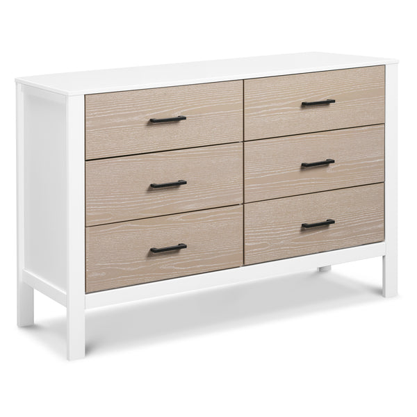 F23226WCWD,Radley 6-Drawer Dresser in White & Coastwood White/Coastwood