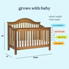 M5981CT,DaVinci,Jayden 4-in-1 Convertible Crib In Chestnut