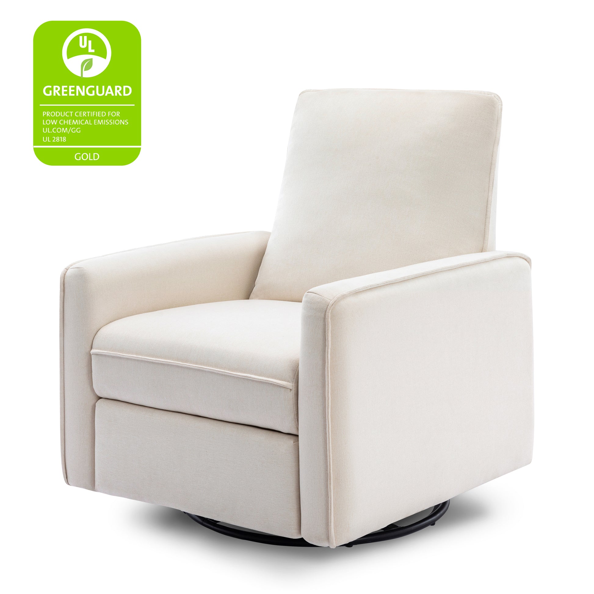 M19387PCMEW,DaVinci,Penny Swivel Recliner in Performance Cream Eco-Weave