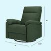 M24388PNG,Suzy Electronic Swivel Recliner in Pine Green