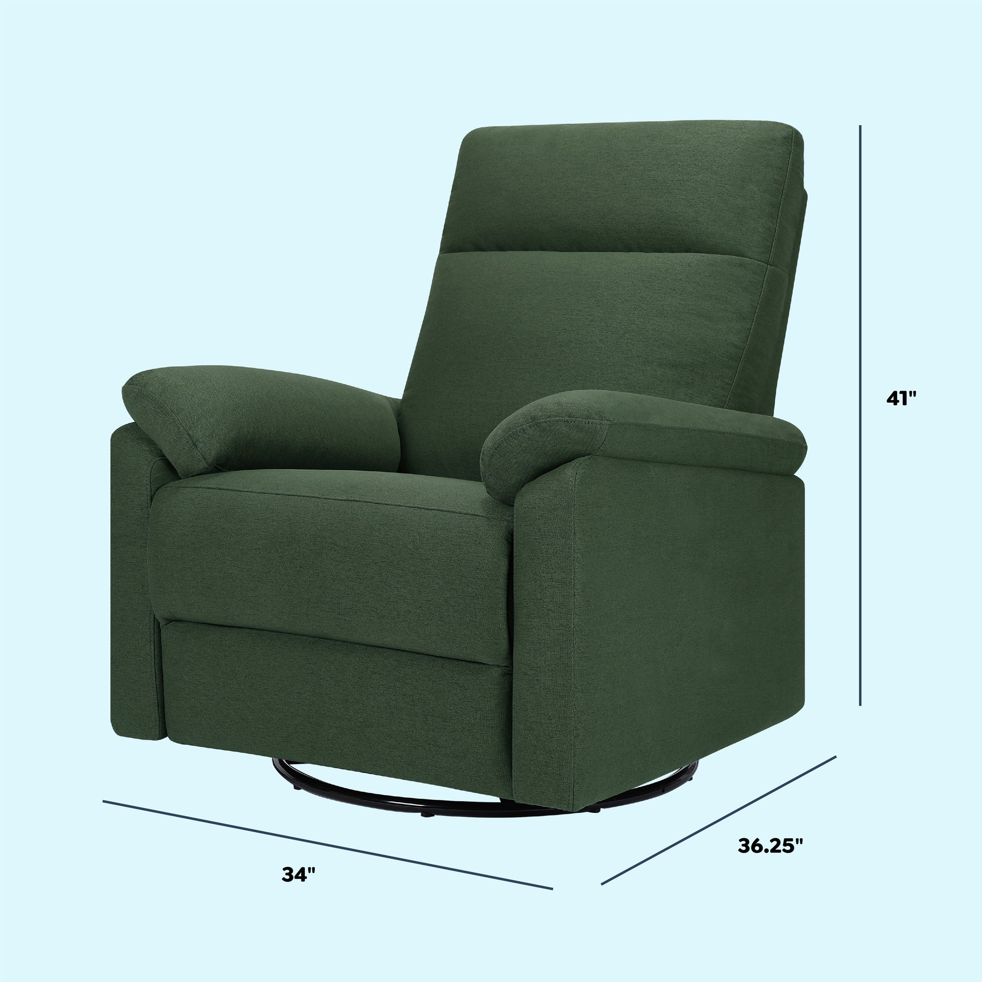 M24388PNG,DaVinci,Suzy Electronic Swivel Recliner in Pine Green