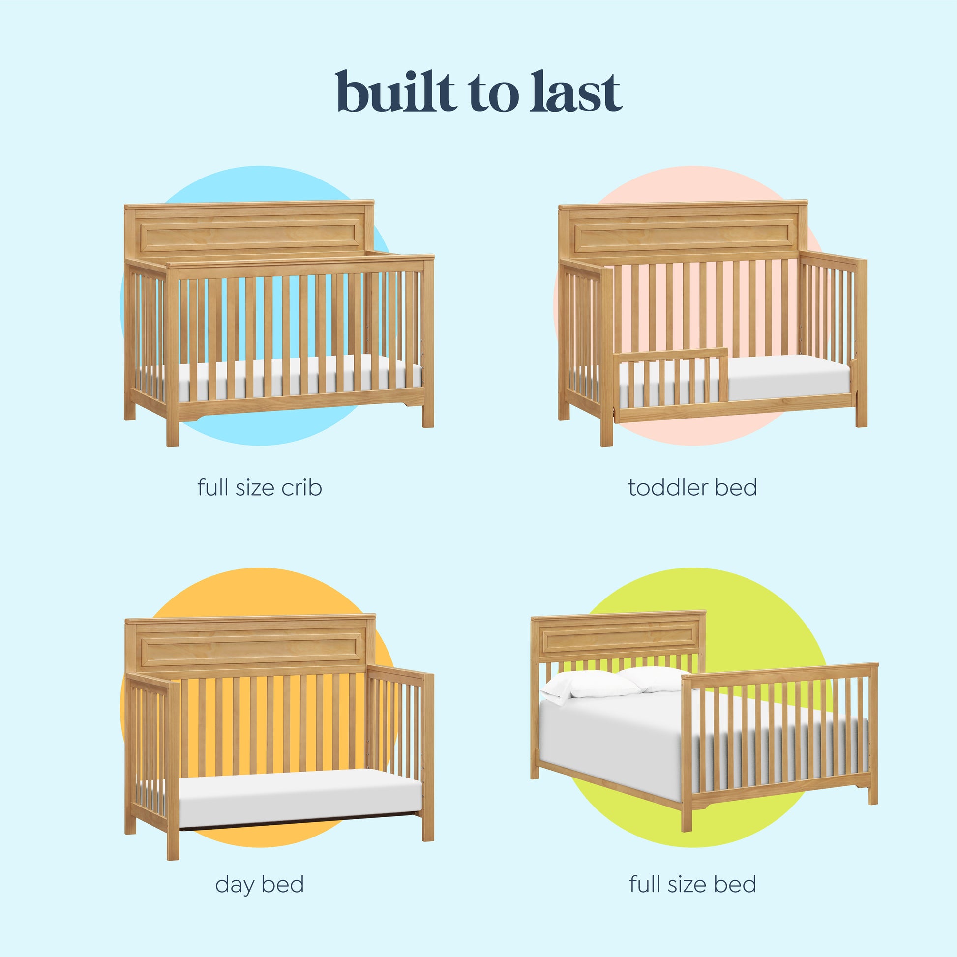 M4301HY,DaVinci,Autumn 4-in-1 Convertible Crib in Honey