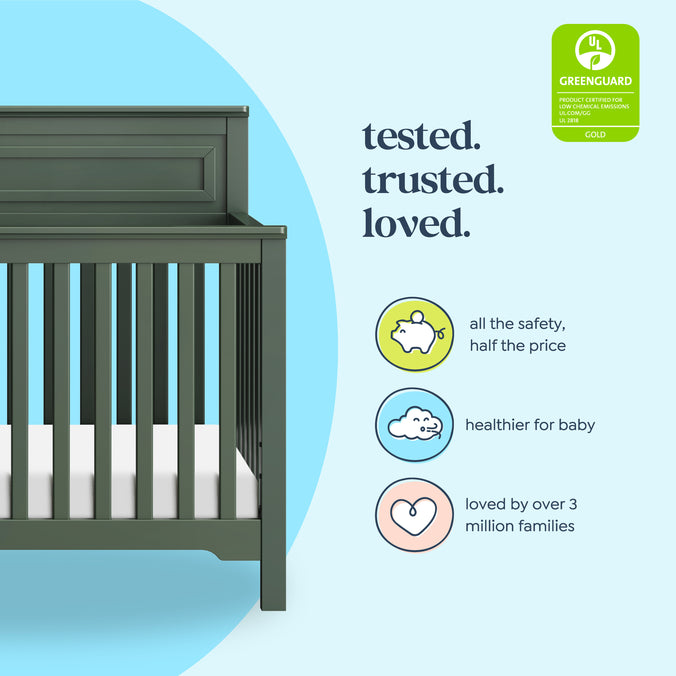 M4301FRGR,DaVinci,Autumn 4-in-1 Convertible Crib in Forest Green