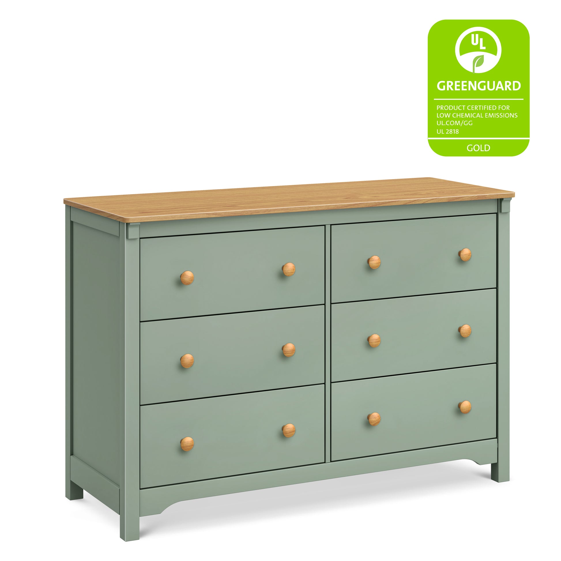 M27226LSHY,DaVinci,Shea 6-Drawer Dresser in Light Sage and Honey