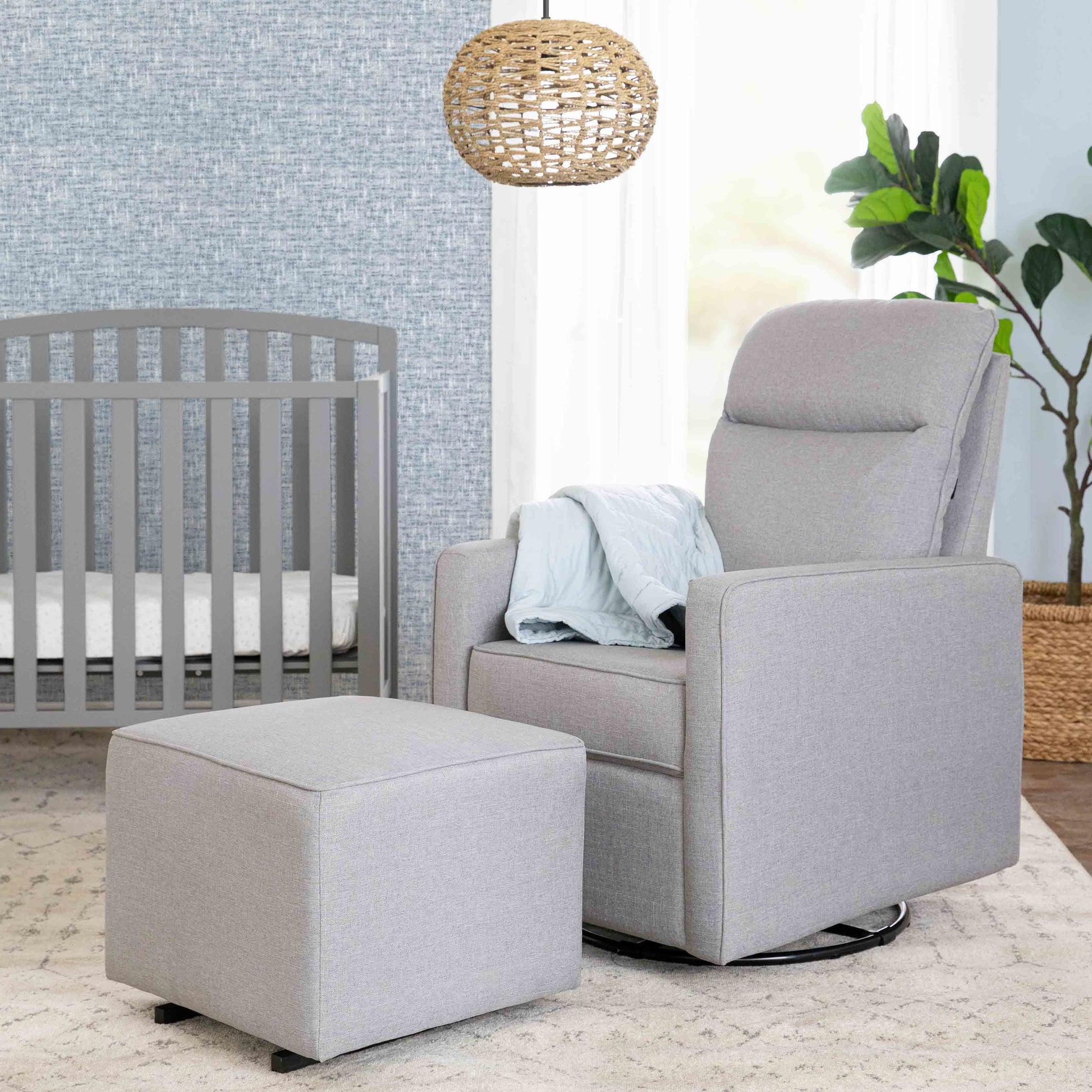 M13985MIG,DaVinci,Davinci Universal Gliding Ottoman in Misty Grey