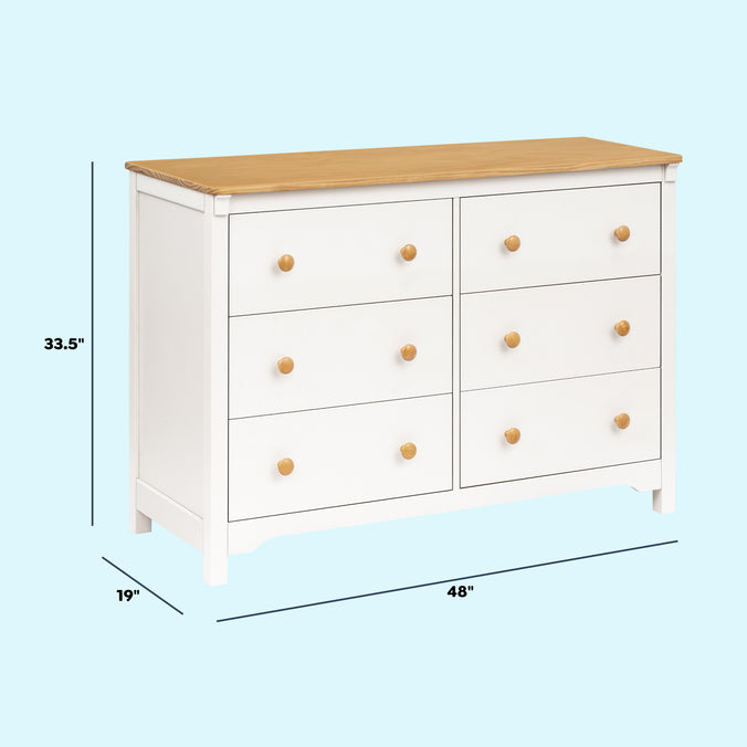 M27226RWHY,DaVinci,Shea 6-Drawer Dresser in Warm White and Honey