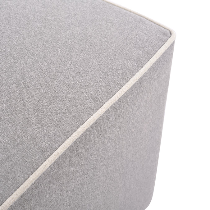 M13985GCM,DaVinci,Davinci Universal Gliding Ottoman in Grey Finish with Cream Piping