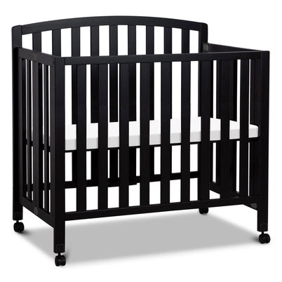 M18198E,DaVinci,Dylan Folding Portable 3-in-1 MiniCrib and TwinBed in Ebony