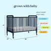 M7391V,DaVinci,Jenny Lind Stationary Crib in Navy Blue Finish