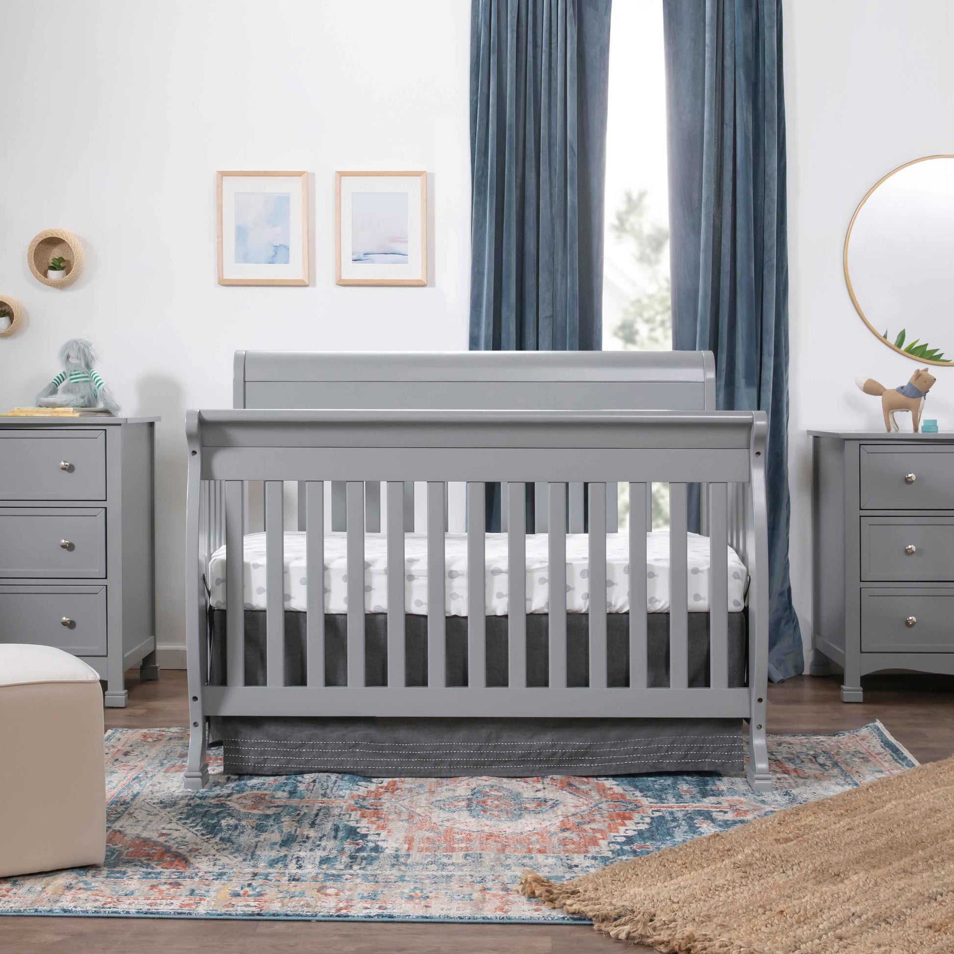 M5501G,DaVinci,Kalani 4-in-1 Convertible Crib in Grey Finish