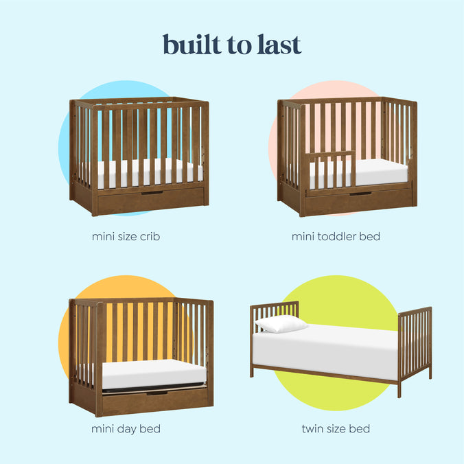 F11981L,Carter's,Colby 4-in-1 Convertible Mini Crib w/ Trundle in Walnut