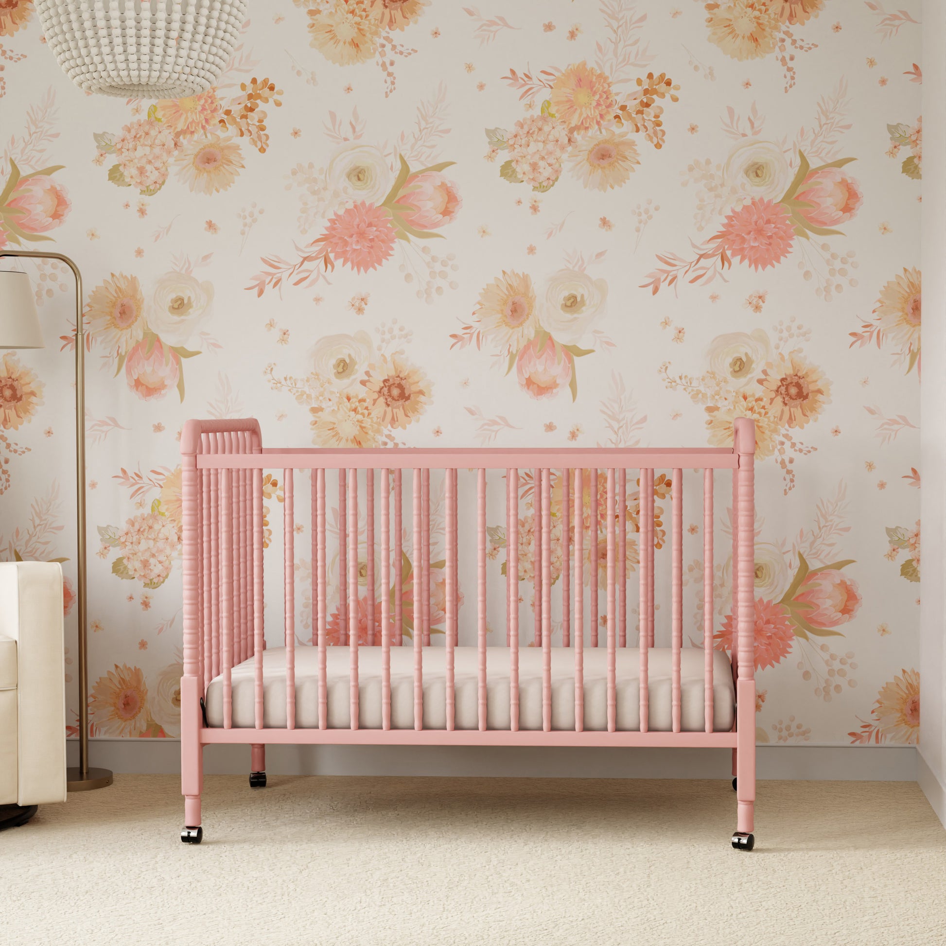 M7391BL,DaVinci,Jenny Lind Stationary Crib in Blush Pink Finish