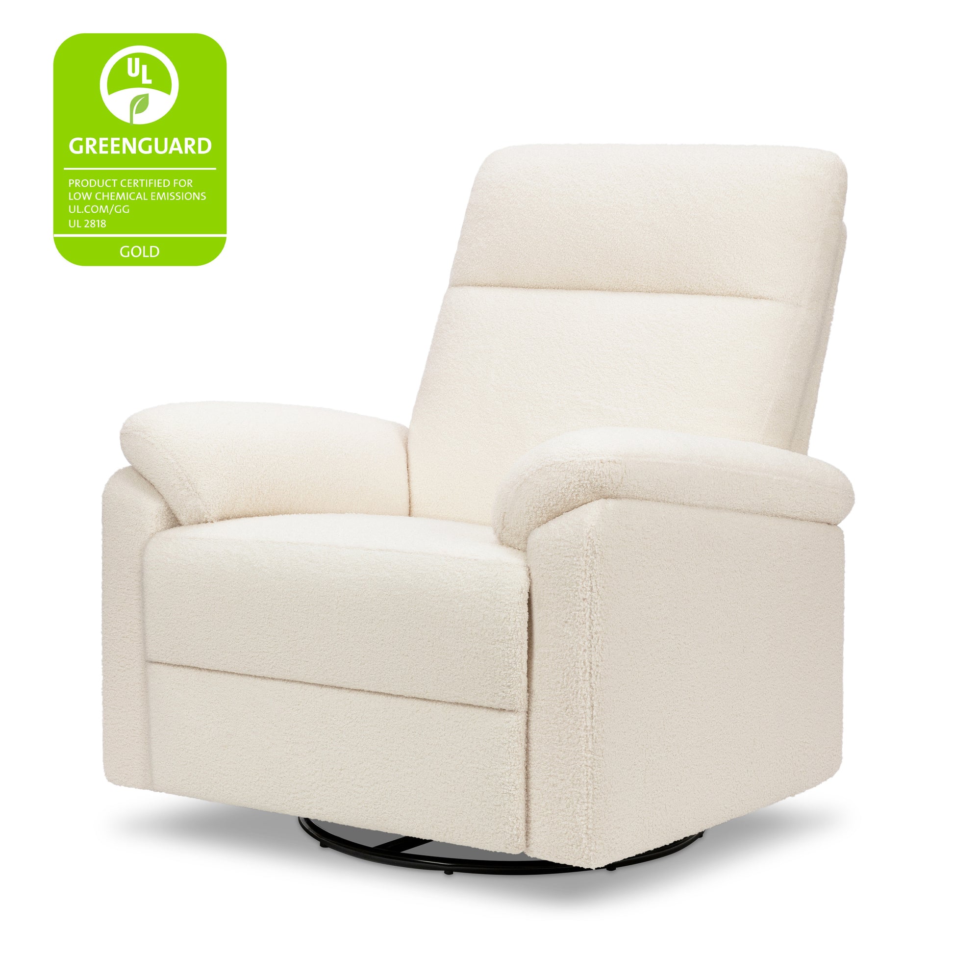 M24387CCB,DaVinci,Suzy Swivel Recliner in Cozy Cream Boucle