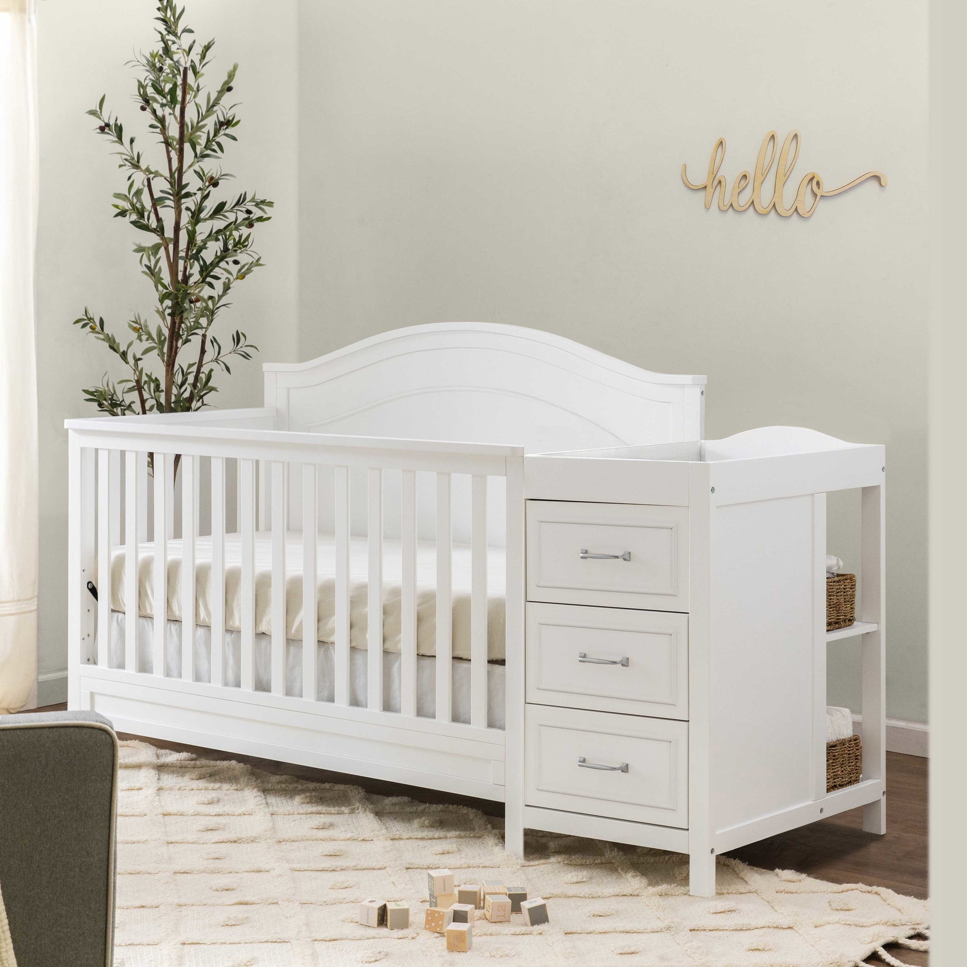 M12891W,DaVinci,Charlie 4-in-1 Convertible Crib & Changer in White