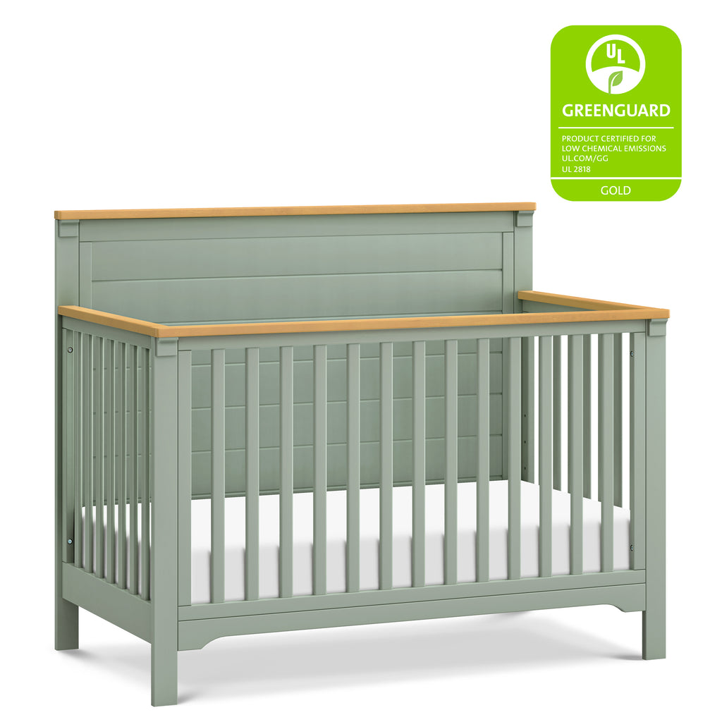 M27201LSHY,Shea 4-in-1 Convertible Crib in Light Sage and Honey