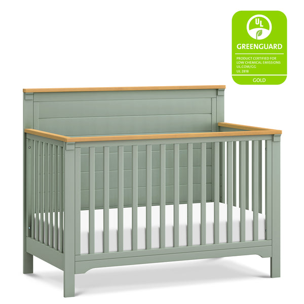 M27201LSHY,Shea 4-in-1 Convertible Crib in Light Sage and Honey Light Sage/Honey