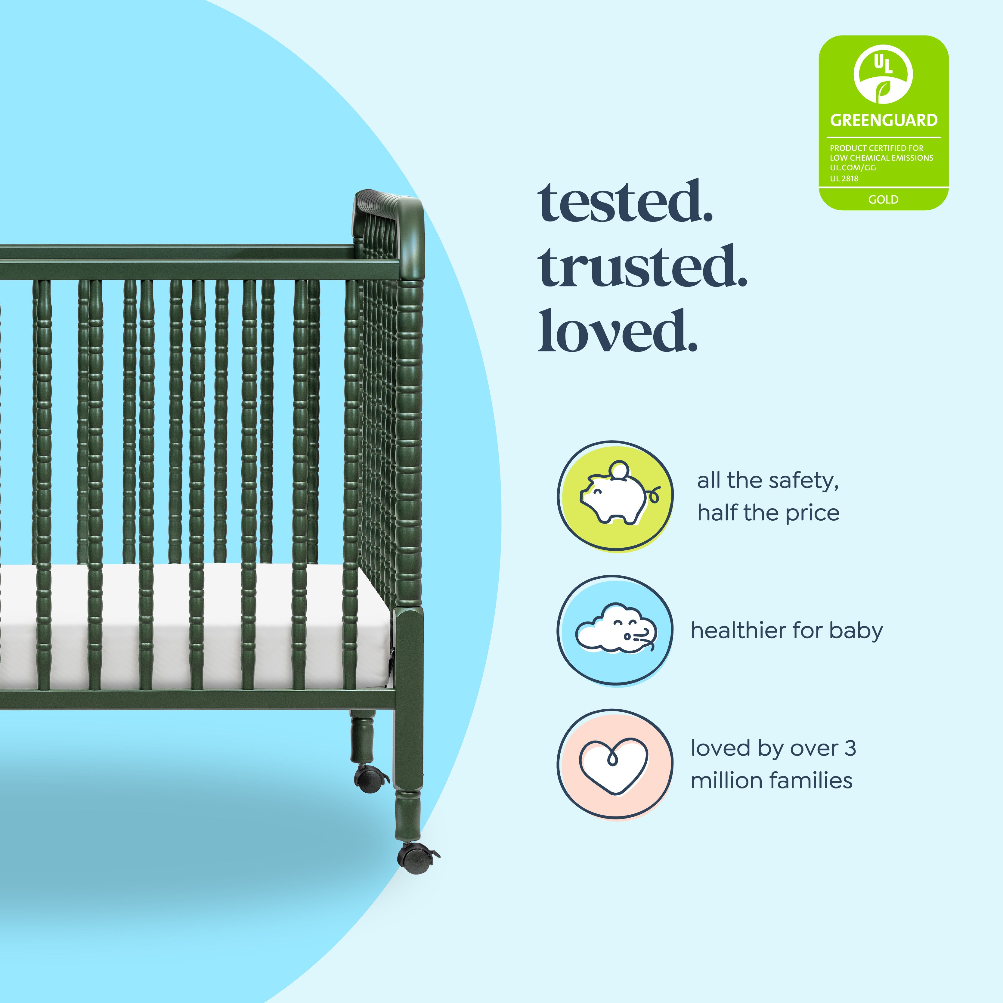 Jenny Lind 3-in-1 Convertible Crib – DaVinci Baby