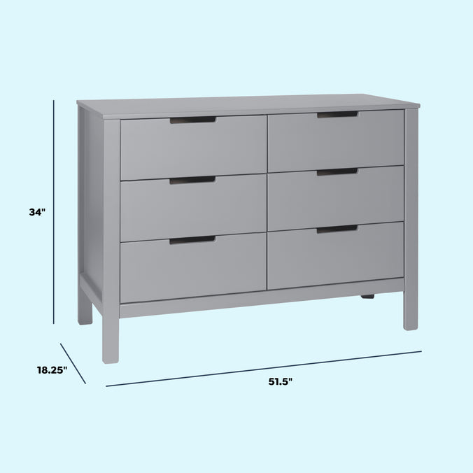 F11926G,Carter's,Colby 6-Drawer Double Dresser in Grey Finish