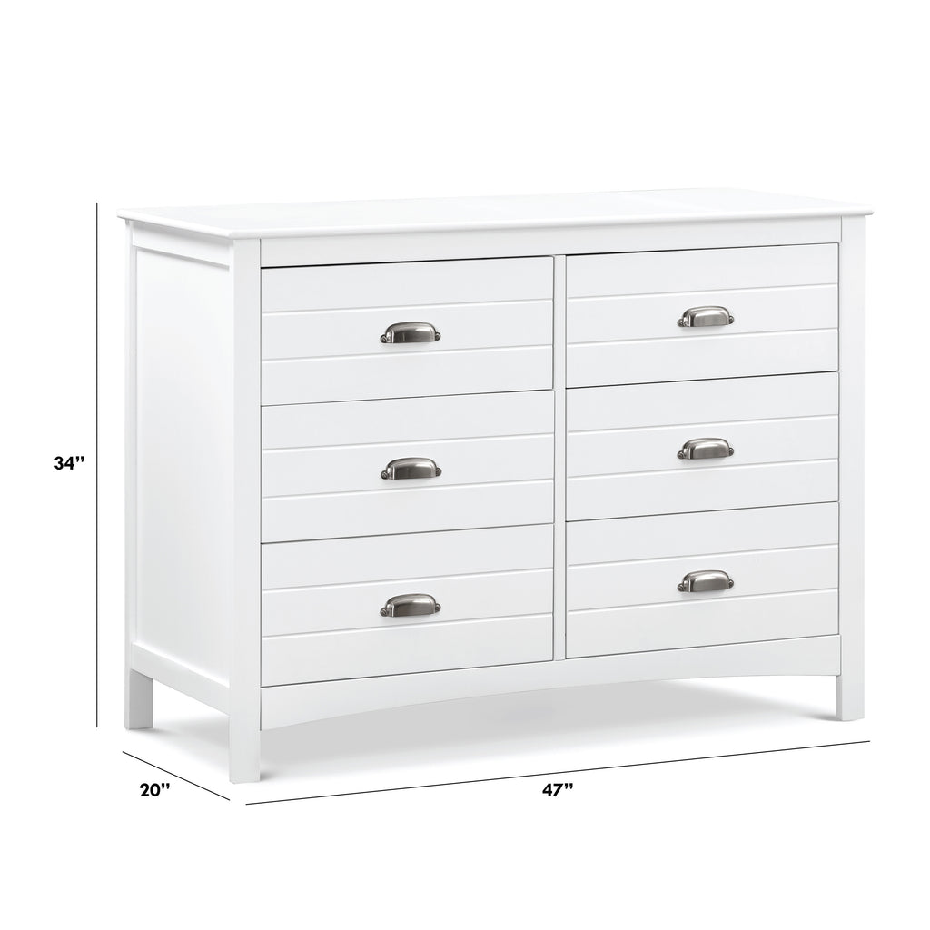 F16906W,Nolan 6-Drawer Double Dresser in White