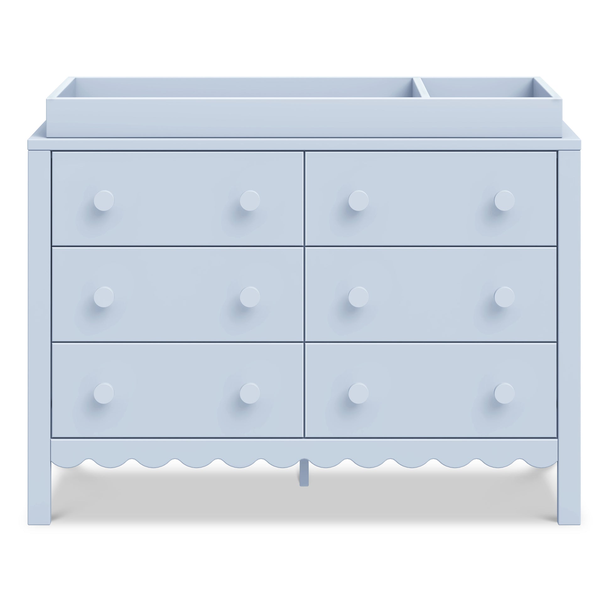 M27826PB,DaVinci,Sammy Scallop 6-Drawer Dresser in Powder Blue