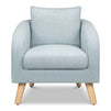 M30703HBLLF,DaVinci,Nina Kids Chair in Heathered Blue with Light Wood Feet