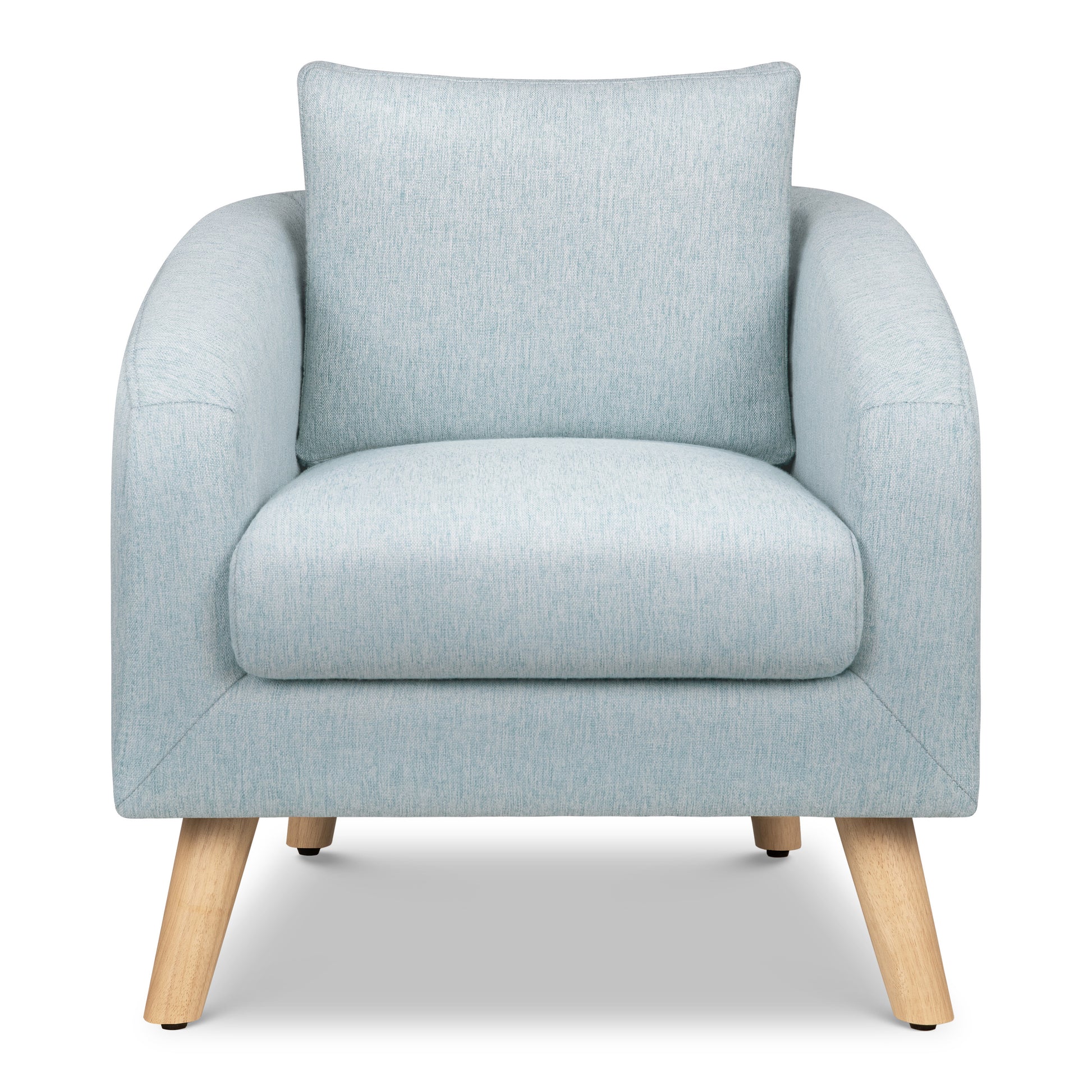 M30703HBLLF,DaVinci,Nina Kids Chair in Heathered Blue with Light Wood Feet